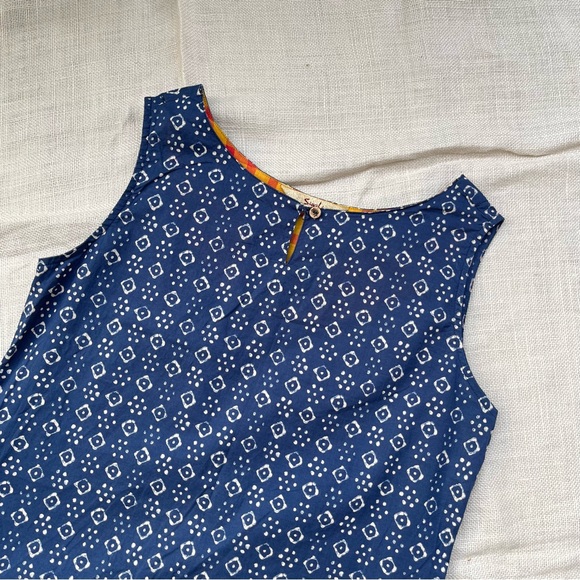 Indigo Cotton Tunic Top - Picture 3 of 5